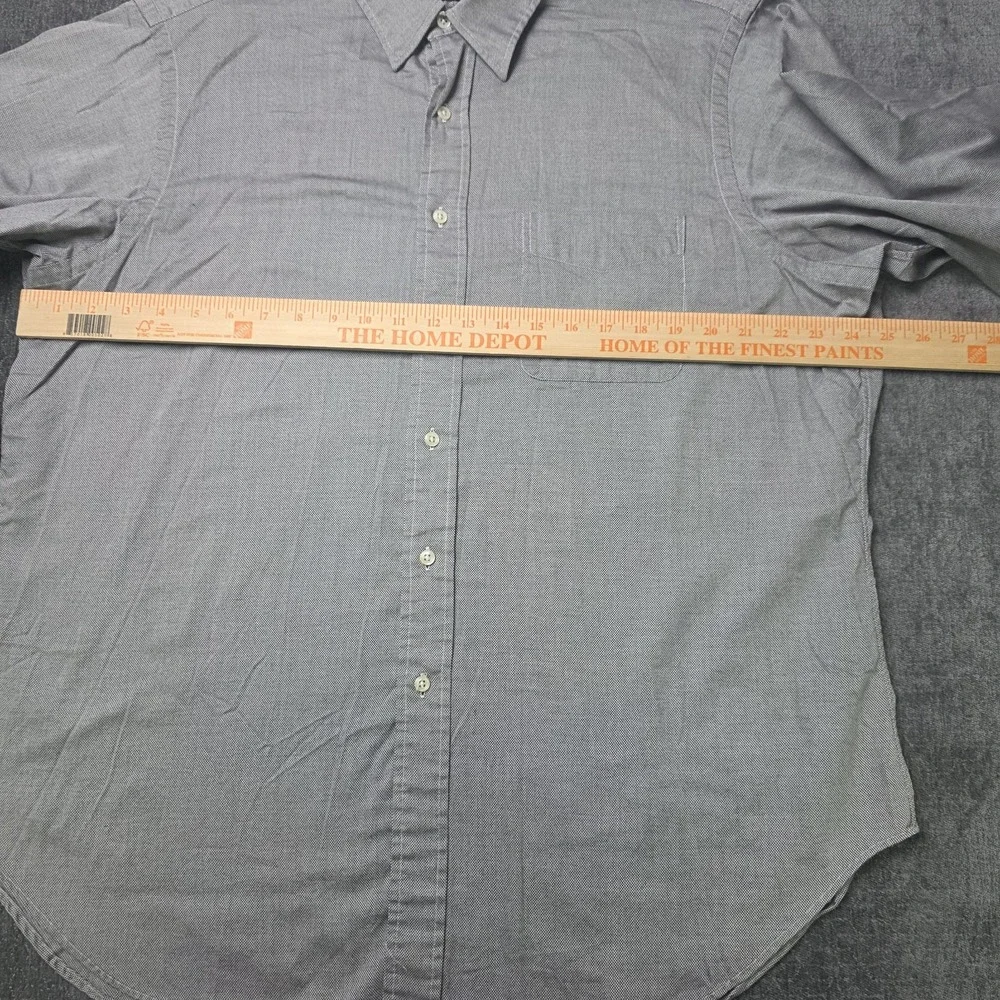 Vtg Polo Ralph Lauren Andrew Button Up Dress Shirt Mens 17.5 Gray Long Sleeve